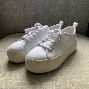 White platform sneakers